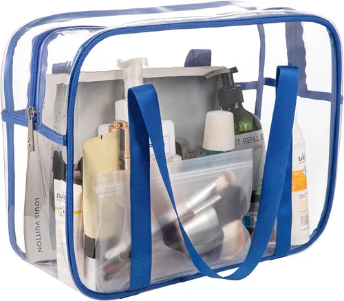 Miniatura 2 de Bolsa de aseo grande y gruesa de PVC con cremallera, bolsa transparente para cosméticos para el trabajo diario, viajes, deportes