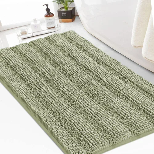 Miniatura 90 de Turquoize Alfombras de Baño de Chenilla Peludas Alfombra de Baño Antideslizante Gruesas Alfombras Peludas para Baño Chenilla Juego de Alfombra