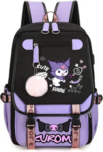 Miniatura 8 de Roffatide Mochila de anime impresa de negocios casual para computadora portátil, mochila para viajes, senderismo, mochila de 17 pulgadas A