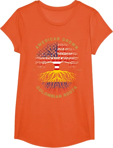 Miniatura 69 de Camiseta de regalo con la bandera de Estados Unidos con árbol de raíces colombianas