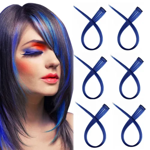 Miniatura 12 de Extensiones de cabello humano con clip, de 18 pulgadas, rubio decolorado, 100% real, extensiones de cabello con clip para mujer, 6 piezas de cabello