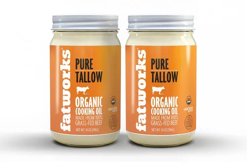 Fatworks Sebo de Res Orgánico Alimentado con Pasto, Sebo de Res Orgánico Certificado Sin OMG Criado en Pastizales, procedente de varios pequeños
