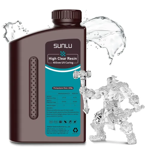 Miniatura 15 de SUNLU Resina para impresora 3D, 1kg de curado rápido, resina estándar 3D para impresoras 3D LCD DLP SLA, curado UV de 395-405nm, resina líquida