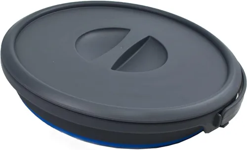 Miniatura 5 de SAMMART Cubo de plástico plegable de 5.5 L (1.4 galones) con tapa, bañera redonda plegable con tapa, cubo de agua portátil para pesca, maceta