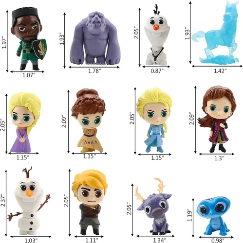 Miniatura 6 de Decoración de pastel de congelado, 12 piezas de figuras de acción de congelados, figura de acción de congelado, mini figuritas de juguete
