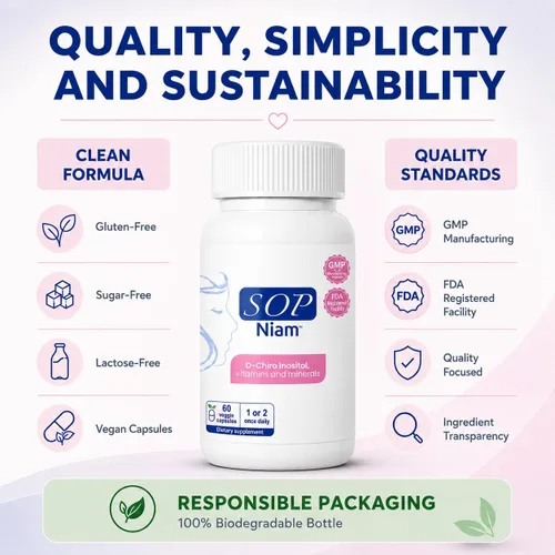Miniatura 4 de D-Chiro - Suplemento de inositol para mujer con ácido fólico, vitamina B6, B12, D3 y biotina Fórmula de bienestar diario 60 cápsulas veganas