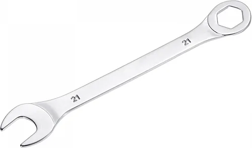 Miniatura 6 de uxcell Llave combinada delgada con extremo de 6 puntos compensado y extremo abierto angular, chapado en cromo espejo métrico de acero al carbono