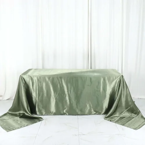 Miniatura 87 de Efavormart - Mantel rectangular de satén, 90 x 132 pulgadas, suave, oblongo, lavable, mantel decorativo de tela sedosa para bodas, fiestas, Plata