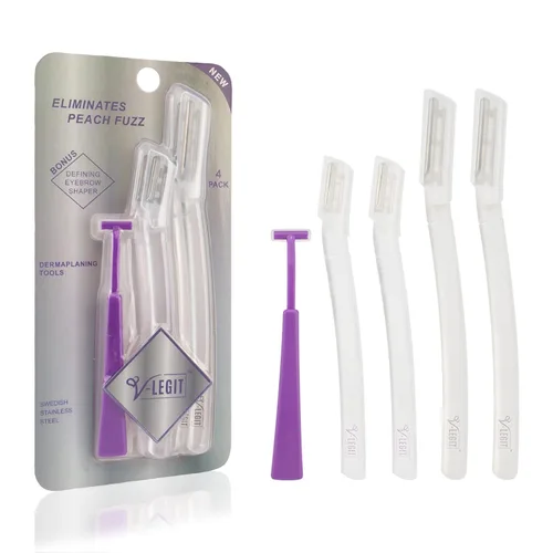 Dermaplaning Tools - Maquinilla de afeitar facial exfoliante Dermaplane para mujeres y hombres afeitadora para exfoliar refrescar la piel Peach Fuzz