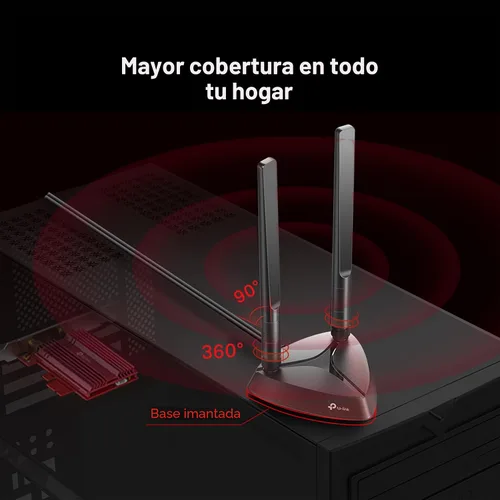 Miniatura 4 de TP-Link Tarjeta WiFi 6 AX3000 PCIe WiFi (Archer TX3000E), hasta 2400 Mbps, Bluetooth 5.3, 802.11AX Adaptador inalámbrico de doble banda con MU-MIMO