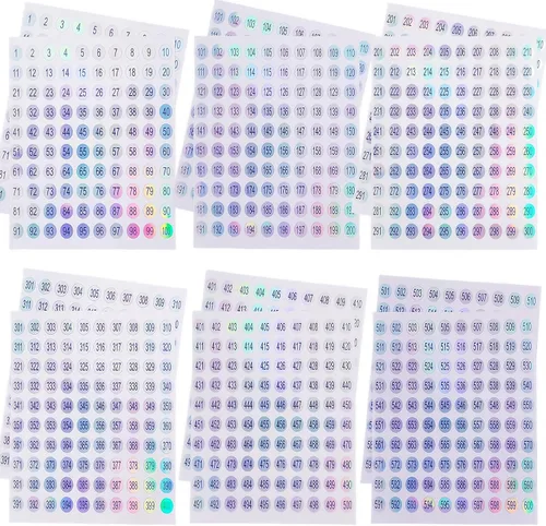 Miniatura 8 de 2 juegos de pegatinas numéricas (número 1-300), pegatinas holográficas autoadhesivas para organizar botellas de esmalte de uñas/palitos de muestra