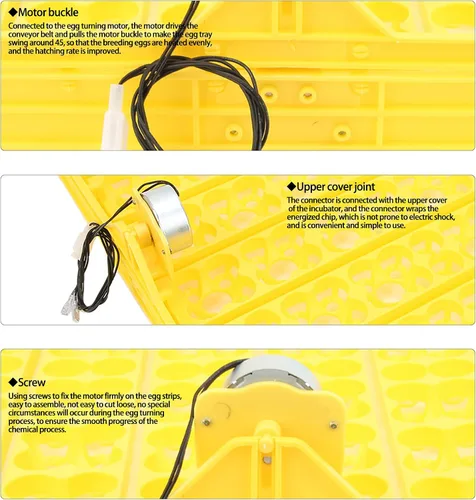 Miniatura 2 de Pssopp Bandeja automática de giro de huevos, mini incubadora de incubadora, herramienta automática de giro de huevos con motor para pollo, pato