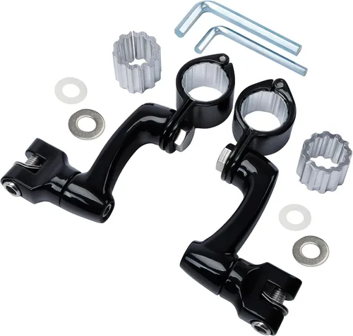 Miniatura 2 de TCT-MOTORPARTS Soportes de clavijas de pie de barra de carretera negro para Harley Touring 22/25/32/1.378 in