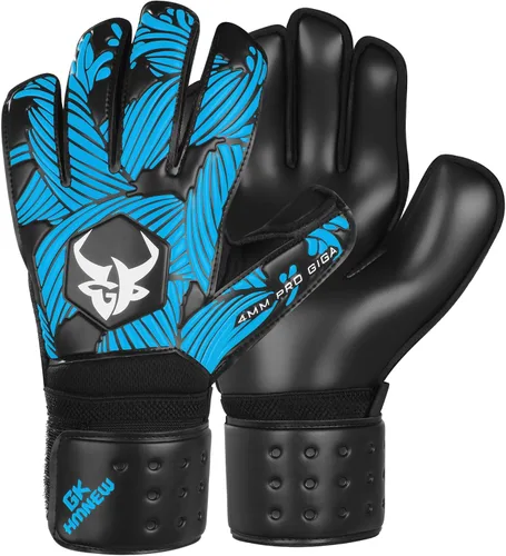 Guantes de portero de fútbol con control y agarre extremadamente fuertes con protección para los dedos, guantes de portero de alto rendimiento, Azul