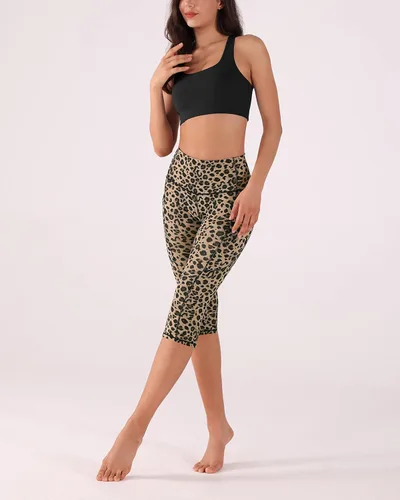 Miniatura 4 de ODODOS - Leggings tipo capri de mujer, no se traslucen y modelan el abdomen, con cintura alta y bolsillos para hacer yoga, atletismo, ejercicio