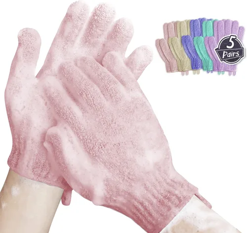 Miniatura 8 de MIG4U Guantes Exfoliantes para Ducha, Guantes de Baño para Lavado Corporal, Eliminación de Piel Muerta, Esponja Loofah de Limpieza Profunda