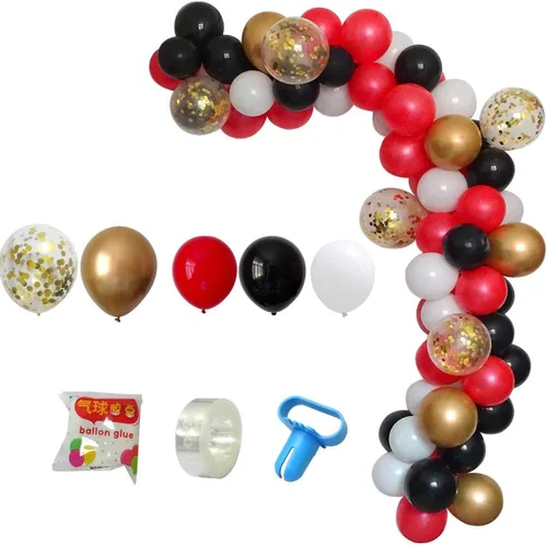 Paquete de 113 globos de guirnalda con arco para baby shower, boda, cumpleaños, fiesta de graduación… Rojo y negro