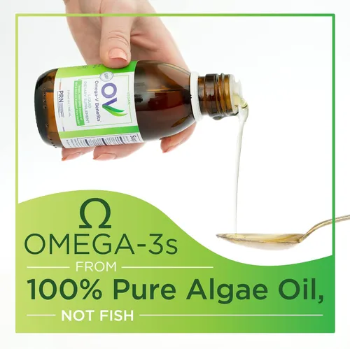 Miniatura 5 de Omega-V Benefits Suplemento líquido Omega 3 – 5 onzas, suministro para 30 días – Suplemento vegano con 1000 mg de EPA y DHA para la salud ocular