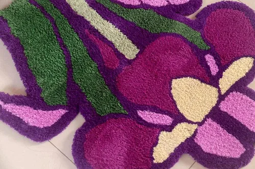 Miniatura 4 de Judy Dre am Alfombra de área con forma de flores de loto rosa, alfombra suave para bañera, cocina, baño, dormitorio, exterior, interior, 31 x 22