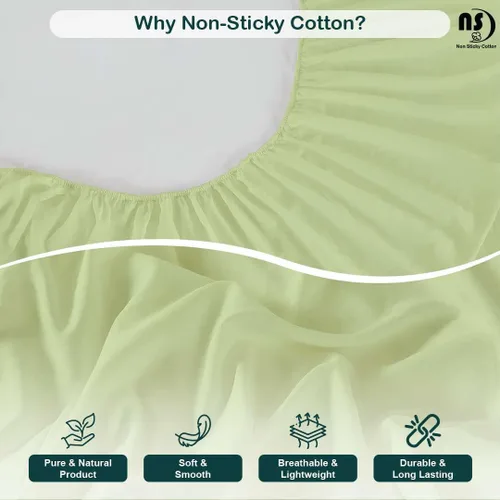 Miniatura 5 de NON Sticky cotton Juego Premium de Sábanas Bajeras de Algodón Egipcio de 4 Piezas Tamaño Queen, Sábanas de Cama de Calidad Hotelera Suaves y Salvia