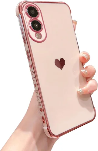 Miniatura 34 de phylla Funda de teléfono compatible con Samsung Galaxy A12 de 6.5 pulgadas, lindo corazón chapado en oro, elegante funda de lujo para mujer