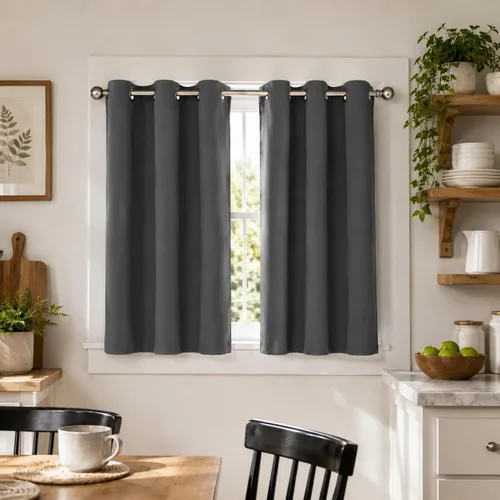 Miniatura 41 de Aquazolax Cortinas opacas de 45 pulgadas de largo, juego de 2 paneles para guardería, cortinas de tratamiento de ventanas con aislamiento térmico
