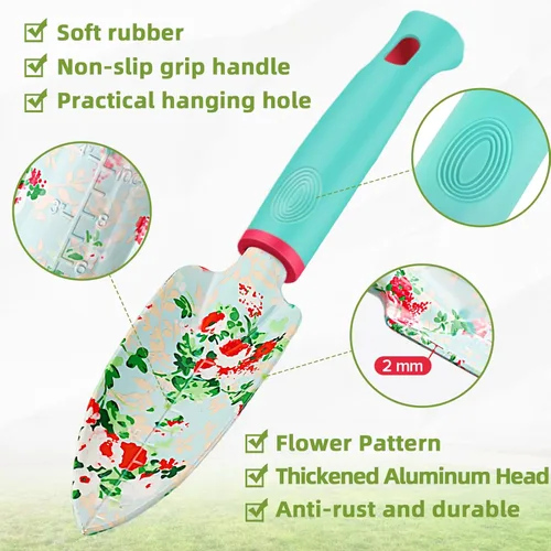 Miniatura 4 de Juego de Herramientas de Jardín WANCHI de 10 Piezas de Servicio Pesado Juego de Herramientas de Jardín Florales Regalos de Jardinería para Mujeres