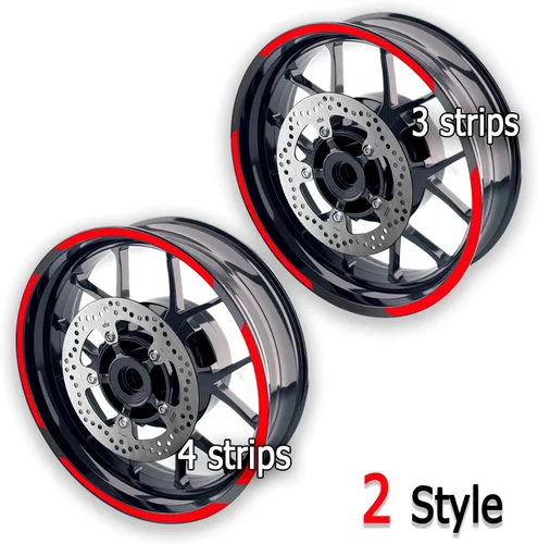 Miniatura 5 de MC MOTOPARTS Pegatinas para llantas exteriores de 17 pulgadas S01B compatibles con YZF R125 MT125 MT07 MT10 MT25 FZ25 MT03 (azul)