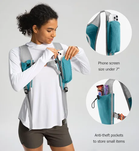 Miniatura 4 de Uselike - Mochila pequeña de 10L para senderismo, mochila de viaje y de día, ligera y plegable, para mujeres y hombres, Azul verdoso, Classic