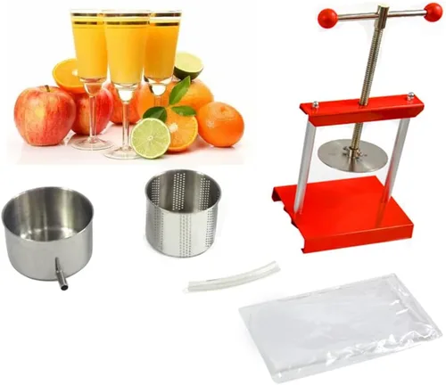 Miniatura 5 de Prensa manual de frutas de acero inoxidable de 6 litros, exprimidor fácil de limpiar para exprimir sidra, verduras, limones, extractor de jugo
