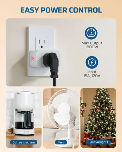 Miniatura 6 de DEWENWILS Matter Smart Plug, funciona con Apple Home, Alexa, Google, SmartThings, toma inteligente con horario y temporizador, fácil configuración