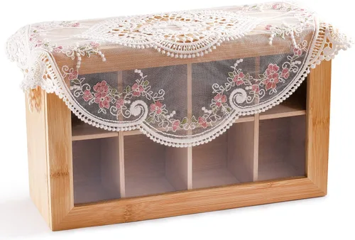 Miniatura 4 de AVLA Paquete de 6 manteles individuales de encaje, estilo francés retro, estera para tazas, manteles bordados para mesa de comedor, manteles