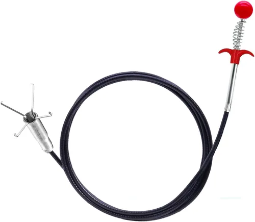 Miniatura 10 de Herramienta de agarre flexible de 118 pulgadas, herramienta de drenaje de drenaje de pelo de serpiente con manguera flexible de 4 garras