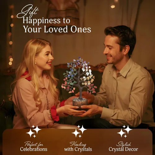 Miniatura 5 de Árbol de los siete chakras, árbol de la vida de cristal, regalos de inauguración de la casa, piedras de chakras, piedras preciosas y cristales