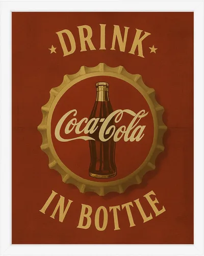 Miniatura 13 de Póster vintage de Coca-Cola para pared (juego de 4) – Letreros de fotos retro con anuncios clásicos de Coca-Cola para cocina, bar, sala