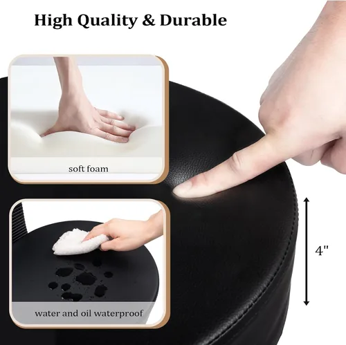 Miniatura 4 de OmySalon Silla de dibujo, silla ergonómica de escritorio de oficina con soporte para espalda, taburete alto ajustable con reposapiés y cojín de Negro