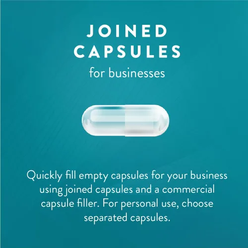 Miniatura 3 de PureCaps USA - Cápsulas de píldoras veganas vegetarianas vacías tamaño 00 1,000 pastillas unidas Blanco Certificado sin OMG SLS, gluten, sin