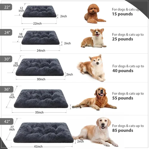 Miniatura 6 de Vonabem Alfombrilla para Jaula de Perro Grande 36 Pulgadas, Cama Lavable para Jaula para Perros Grandes y Medianos, Alfombrillas Suave de Felpa