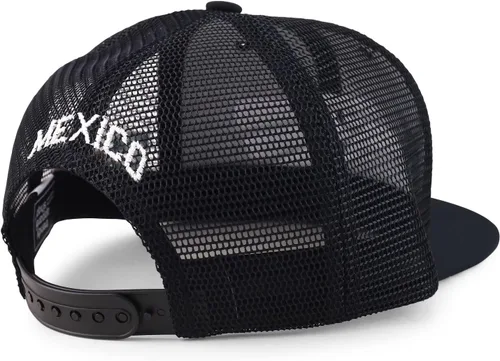 Miniatura 3 de Trendy Apparel Shop Hecho En Mexico Eagle 3D Bordado Flatbill Snapback Mesh Cap