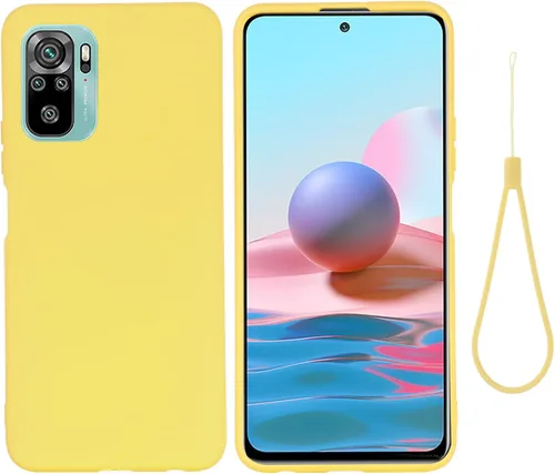 Funda para Xiaomi Redmi Note 10S, Funda protectora de silicona líquida para Xiaomi Redmi Note 10S con cordón de silicona, cubierta delgada y suave a
