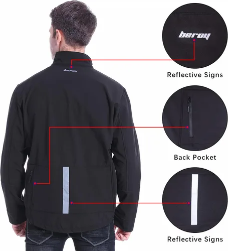 Miniatura 5 de Mens Cycling Jacket Running Fleece Windproof Reflective Warm Up Thermal Bike Jackets