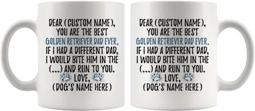 Miniatura 5 de Golden Retriever Dads, Golden Retrievers para hombres, taza Golden Retriever, regalo para papá Golden Retriever (11 onzas)