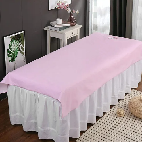Miniatura 6 de Sábana para cama de masaje de spa, 2 piezas, reutilizables, resistentes al aceite, de algodón suave, para salón de belleza, con agujero de cama (#2)