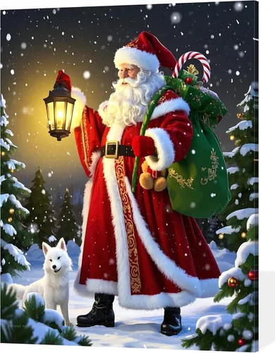 Miniatura 10 de ACANDYL Kit de pintura por números de Navidad para adultos, principiantes, pintura por números para adultos, lienzo cardenal, pintura de Navidad por