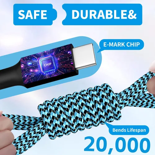 Miniatura 6 de Cable divisor USB C multi carga para múltiples dispositivos, cable de carga rápido 4 en 1, cable de carga de teléfono USB C trenzado con 4