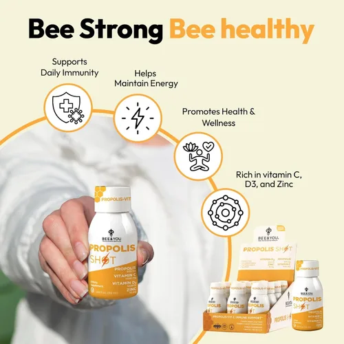Miniatura 3 de BEE and You - Suplemento de propóleos 100% natural de apoyo inmunológico, antioxidantes, vitamina C, VIT D3, zinc, jugo de naranja, miel cruda, 1.69