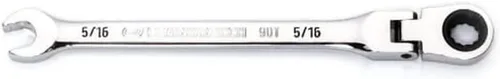 GEARWRENCH 86741 Llave combinada de trinquete de cabeza flexible de 12 puntos con arco oscilante de 4 grados de 5/16"