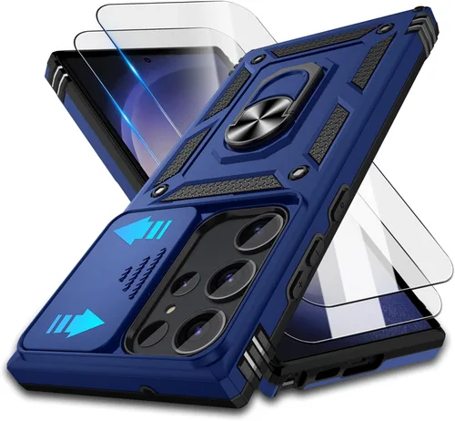 Miniatura 132 de ATUMP Funda para OnePlus Nord N200 5G con protector de pantalla HD con cubierta para cámara deslizante, soporte de anillo de rotación de 360°