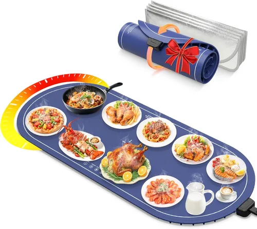 Miniatura 8 de Alfombrillas de calentamiento de alimentos para encimera extra grandes (XXL 36"x15"), almohadilla térmica eléctrica para alimentos, alfombrilla