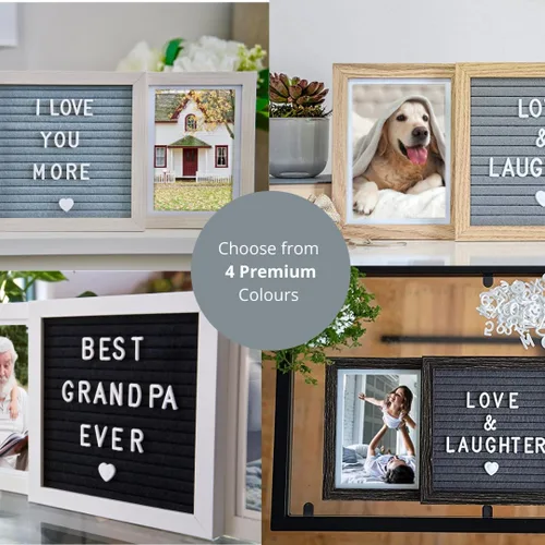Miniatura 5 de Marco de fotos personalizado con tablero de letras personalizadas – Mostrar dos fotos para mamá, abuela, mejor amiga, hermanas o parejas – Marco